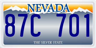 NV license plate 87C701