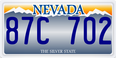 NV license plate 87C702