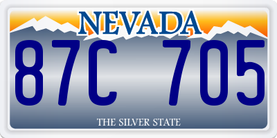 NV license plate 87C705