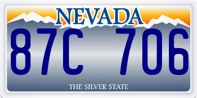 NV license plate 87C706