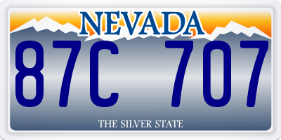 NV license plate 87C707