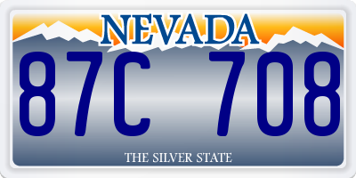 NV license plate 87C708