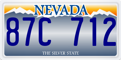 NV license plate 87C712