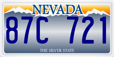 NV license plate 87C721