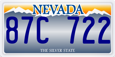 NV license plate 87C722