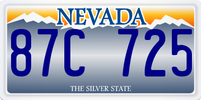 NV license plate 87C725