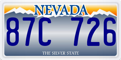 NV license plate 87C726