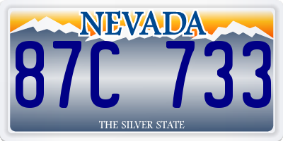 NV license plate 87C733