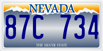 NV license plate 87C734