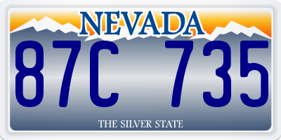 NV license plate 87C735