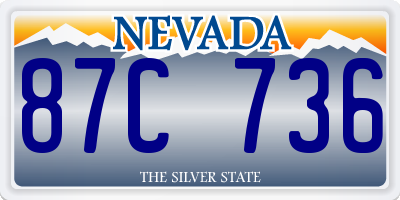 NV license plate 87C736