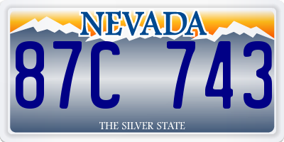 NV license plate 87C743