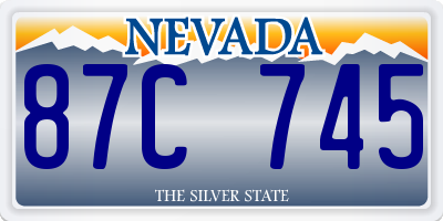 NV license plate 87C745