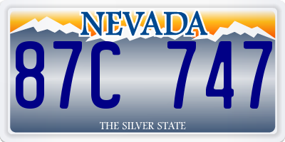 NV license plate 87C747