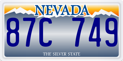 NV license plate 87C749