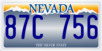 NV license plate 87C756