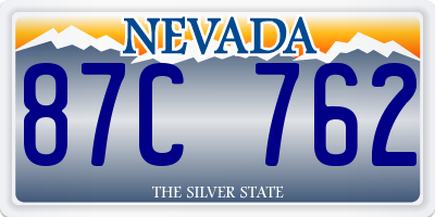 NV license plate 87C762