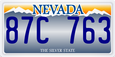 NV license plate 87C763