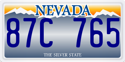 NV license plate 87C765