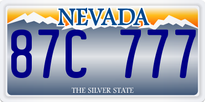 NV license plate 87C777