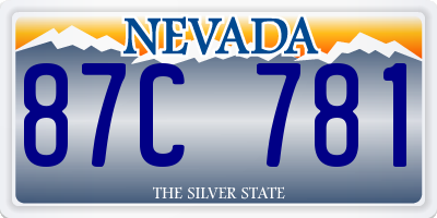 NV license plate 87C781