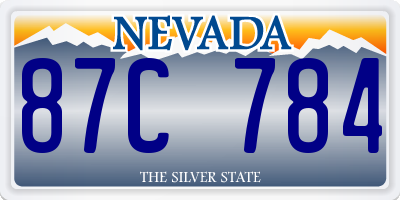 NV license plate 87C784