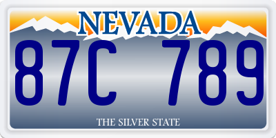 NV license plate 87C789