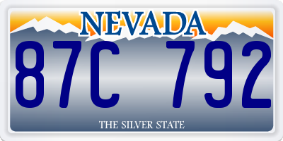 NV license plate 87C792