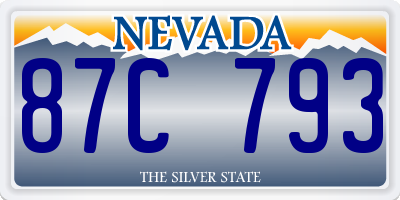 NV license plate 87C793