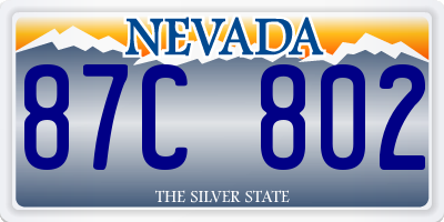 NV license plate 87C802