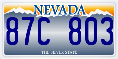 NV license plate 87C803