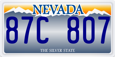 NV license plate 87C807