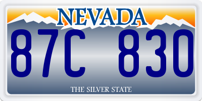 NV license plate 87C830