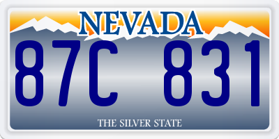 NV license plate 87C831