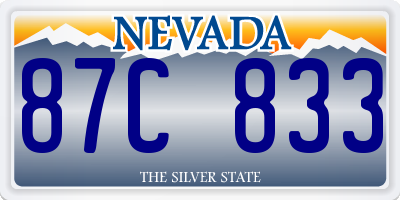 NV license plate 87C833