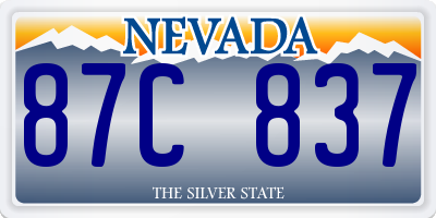 NV license plate 87C837