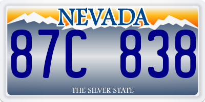 NV license plate 87C838