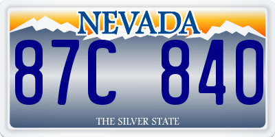 NV license plate 87C840