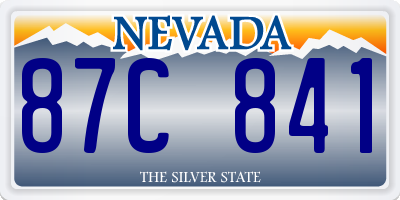 NV license plate 87C841