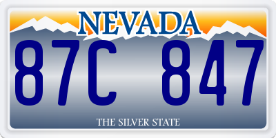 NV license plate 87C847