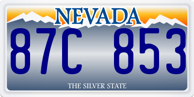 NV license plate 87C853