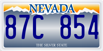 NV license plate 87C854