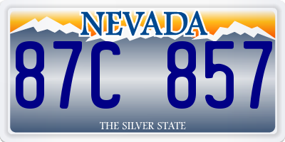 NV license plate 87C857