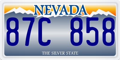 NV license plate 87C858