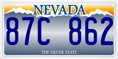 NV license plate 87C862