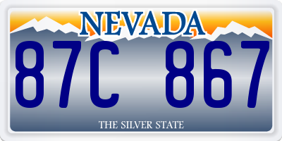 NV license plate 87C867