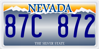 NV license plate 87C872