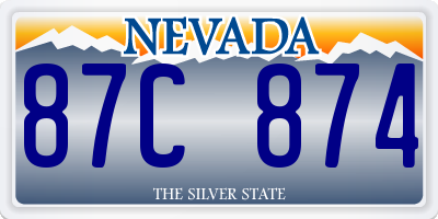 NV license plate 87C874