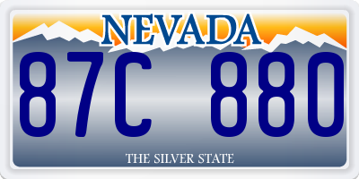 NV license plate 87C880