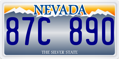 NV license plate 87C890